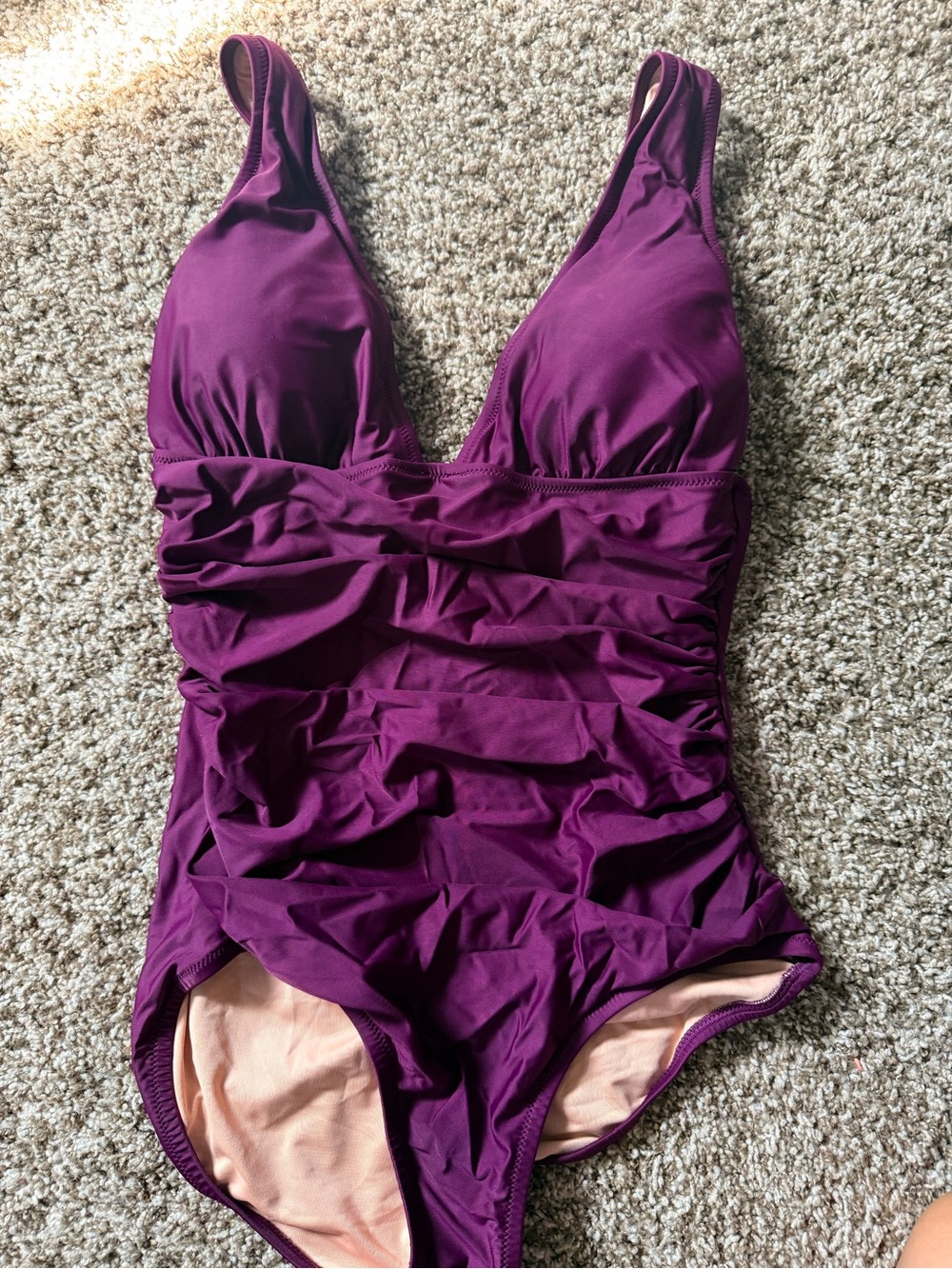 J. Crew Plum Purple Top with Peach Lining